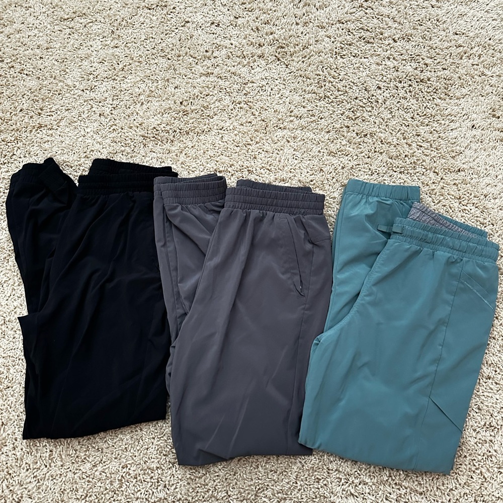 Set of Three Jogger Pants - Black, Gray, and Teal